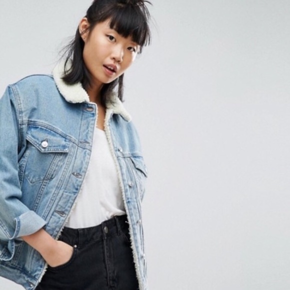 asos fleece lined denim jacket